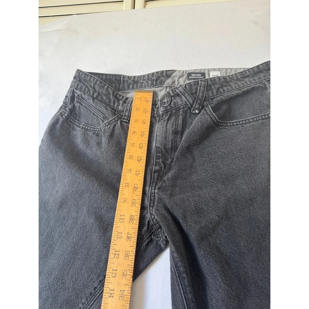 Volcom Solver Modern Straight Leg Jeans  Black Denim Mens 32 A19316R7